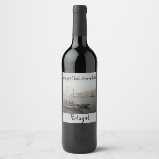 人生は良いがワインは良い。ザポルト実在ガル ワインラベル (正面)