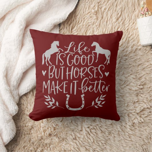人生は良いが馬は良くなる クッション (ブランケット)