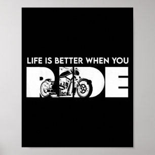 人生は良いときに乗るバイクもしくは自転車に乗る人クおもしろいに乗る ポスター