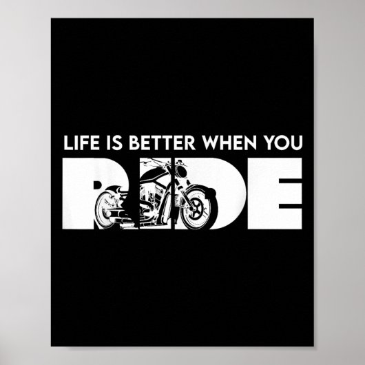 人生は良いときに乗るバイクもしくは自転車に乗る人クおもしろいに乗る ポスター (正面)