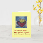 人生は良いものだと分かっている。現実は…ノートカード カード (黄色い花)