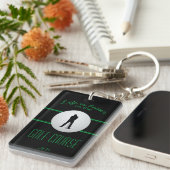人生は良いゴルファーのモノグラムブラックグリーンカスタム キーホルダー (正面右)
