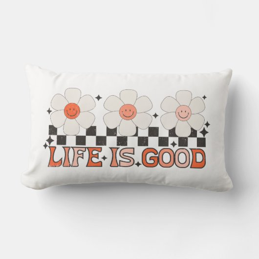 人生は良いデイジー ランバークッション (正面)