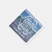 人生は良いビーチ引用文海 パーソナライズされた スタンダードカクテルナプキン (角)