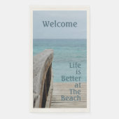 人生は良いビーチ紙ゲストタオル (正面)