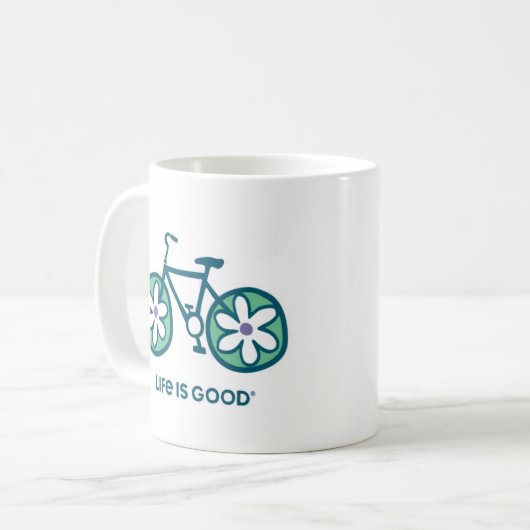 人生は良いマグギフトアイディア幸せな瞬間 コーヒーマグカップ (正面左)