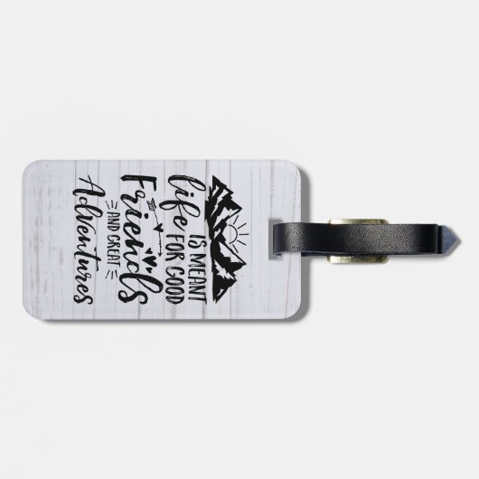 人生は良い友達の冒険のためのもの素晴らしだ ラゲッジタグ (裏面横)