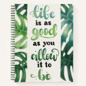 人生は良い水の色ジャングルの感動的引用文 ノートブック (正面)