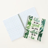 人生は良い水の色ジャングルの感動的引用文 ノートブック (内部)