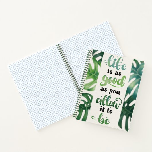 人生は良い水の色ジャングルの感動的引用文 ノートブック (内部)