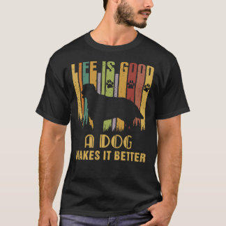 人生は良い犬は、より良いヴィンテージ白ラ Tシャツ