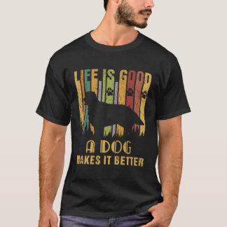 人生は良い犬は、より良いヴィンテージ白ラ Tシャツ