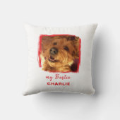 人生は良い犬2写真名ホワイトレッド クッション (裏面)