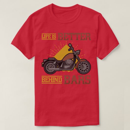 人生は良い背後にあるバーチョッパーサイクリングバイク Tシャツ (デザイン正面)