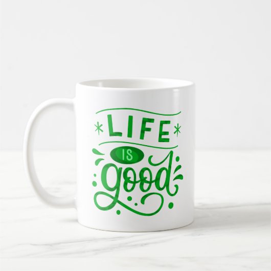 人生は良い コーヒーマグカップ (左)