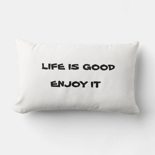 人生は良い ランバークッション (正面)