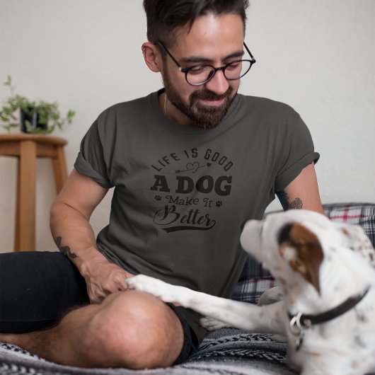 人生は良い、犬は良い Tシャツ