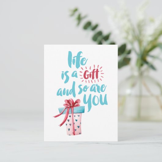 人生は贈り物であり、あなたのはがき ポストカード (スタンド正面)