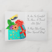 人生は贈り物ハッピーバースデー 箔グリーティングカード (内側レイダウン)