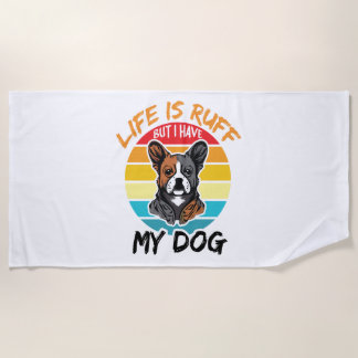 人生は赤毛だが僕は犬を飼っている ビーチタオル