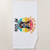 人生は赤毛だが僕は犬を飼っている ビーチタオル (正面)