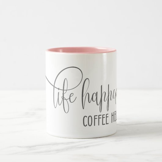 人生は起きる+コーヒーは助ける ツートーンマグカップ (中央)