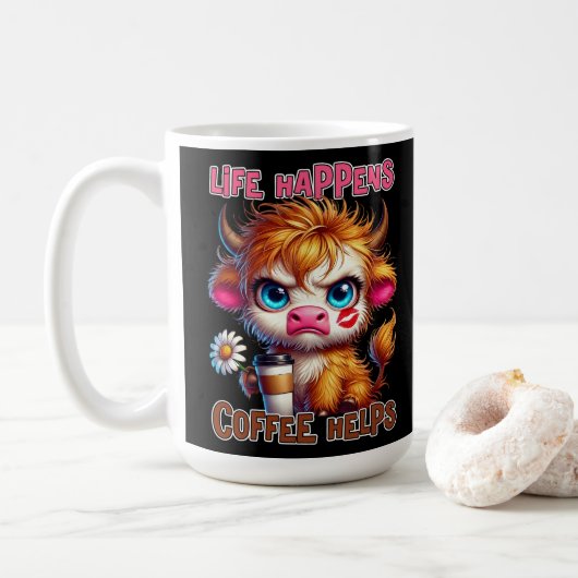 人生は起こるもの コーヒーは助けてくれる コーヒーマグカップ (ドーナツ)