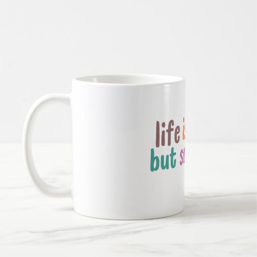 人生は辛いけど君も コーヒーマグカップ (左)