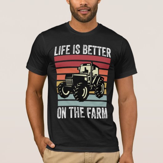人生は農場で良い – 農業愛好家 Tシャツ (正面)