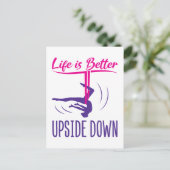 人生は逆さまに空中ヨガより良い ポストカード (スタンド正面)