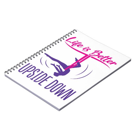 人生は逆さまの航空ヨガの方が良い ノートブック (左側)