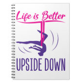 人生は逆さまの航空ヨガの方が良い ノートブック (正面)