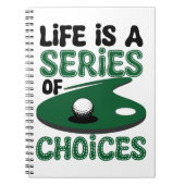 人生は選択のシリーズ,ゴルフ ノートブック (正面)