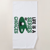 人生は選択のシリーズ，ゴルフ ビーチタオル (正面)