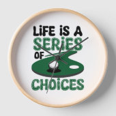 人生は選択のシリーズ,ゴルフ 壁時計 (正面)