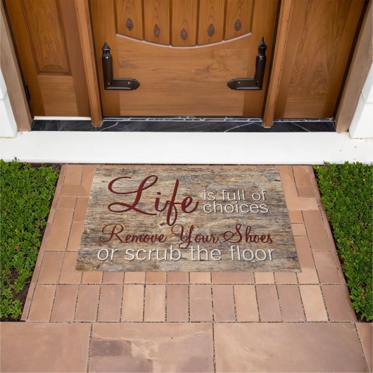 人生は選択肢に満ちたやる気を起こさせる引用文 ドアマット (室外)