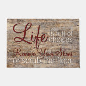 人生は選択肢に満ちたやる気を起こさせる引用文 ドアマット (正面)