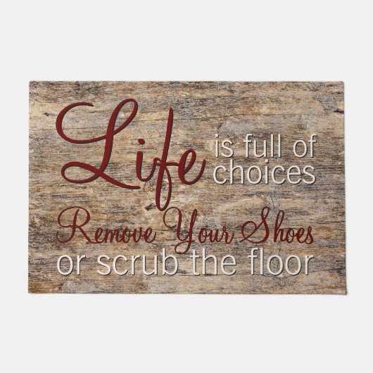 人生は選択肢に満ちたやる気を起こさせる引用文 ドアマット (正面)