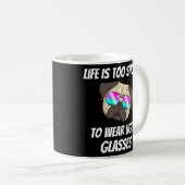 人生は醜い眼鏡には短すぎる衣服 コーヒーマグカップ (正面右)
