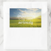 人生は重要すぎる |やる気を起こさせる引用文 長方形シール (バッグ)