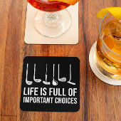 人生は重要な選択でいっぱいだゴルフクリスマス スクエアペーパーコースター