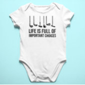 人生は重要な選択でいっぱいだゴルフクリスマス ベビーボディスーツ