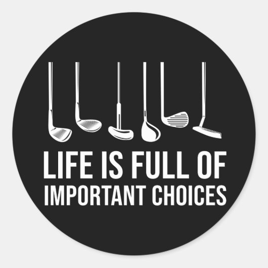 人生は重要な選択でいっぱいだゴルフクリスマス ラウンドシール (正面)