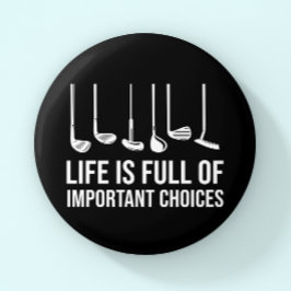人生は重要な選択でいっぱいだゴルフクリスマス 缶バッジ