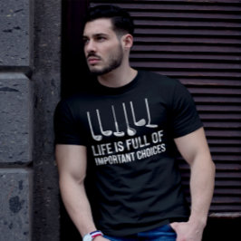 人生は重要な選択でいっぱいだゴルフクリスマス Tシャツ