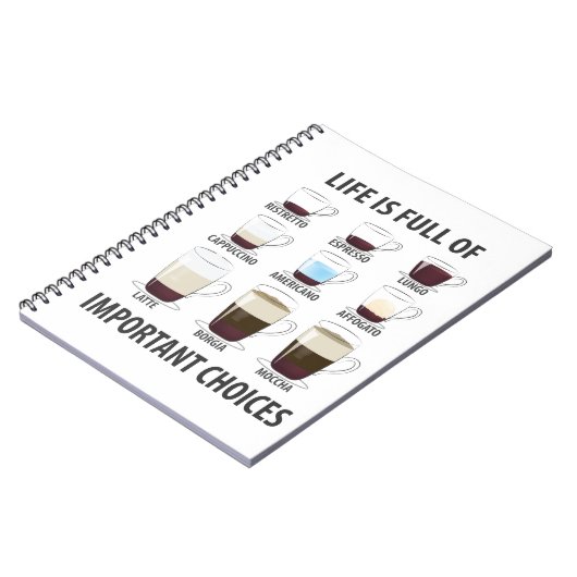 人生は重要な選択でいっぱいだ – コーおもしろいヒー ノートブック (左側)