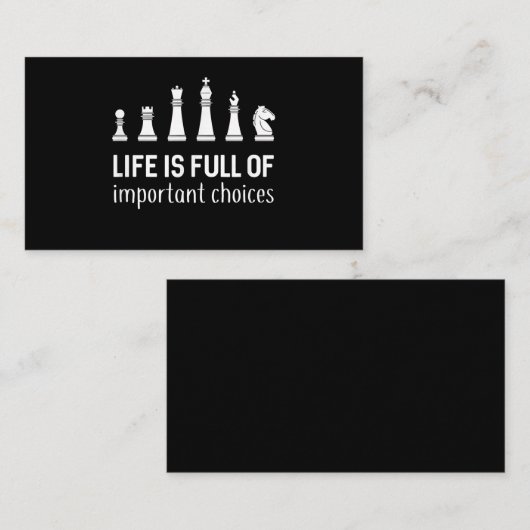 人生は重要な選択でいっぱいだ、チェス愛好者 エンクロージャーカード (正面/裏面)