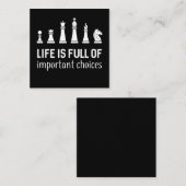 人生は重要な選択でいっぱい、チェスの恋人 スクエア名刺 (正面/裏面)