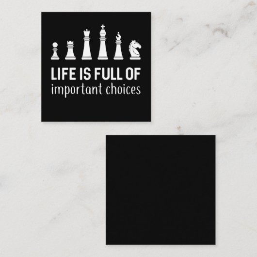 人生は重要な選択でいっぱい、チェスの恋人 スクエア名刺 (正面/裏面)