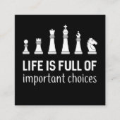 人生は重要な選択でいっぱい、チェスの恋人 スクエア名刺 (正面)